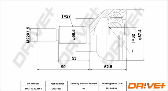 Gelenksatz, Antriebswelle DR!VE+ DP2110.10.1863 Bild Gelenksatz, Antriebswelle DR!VE+ DP2110.10.1863