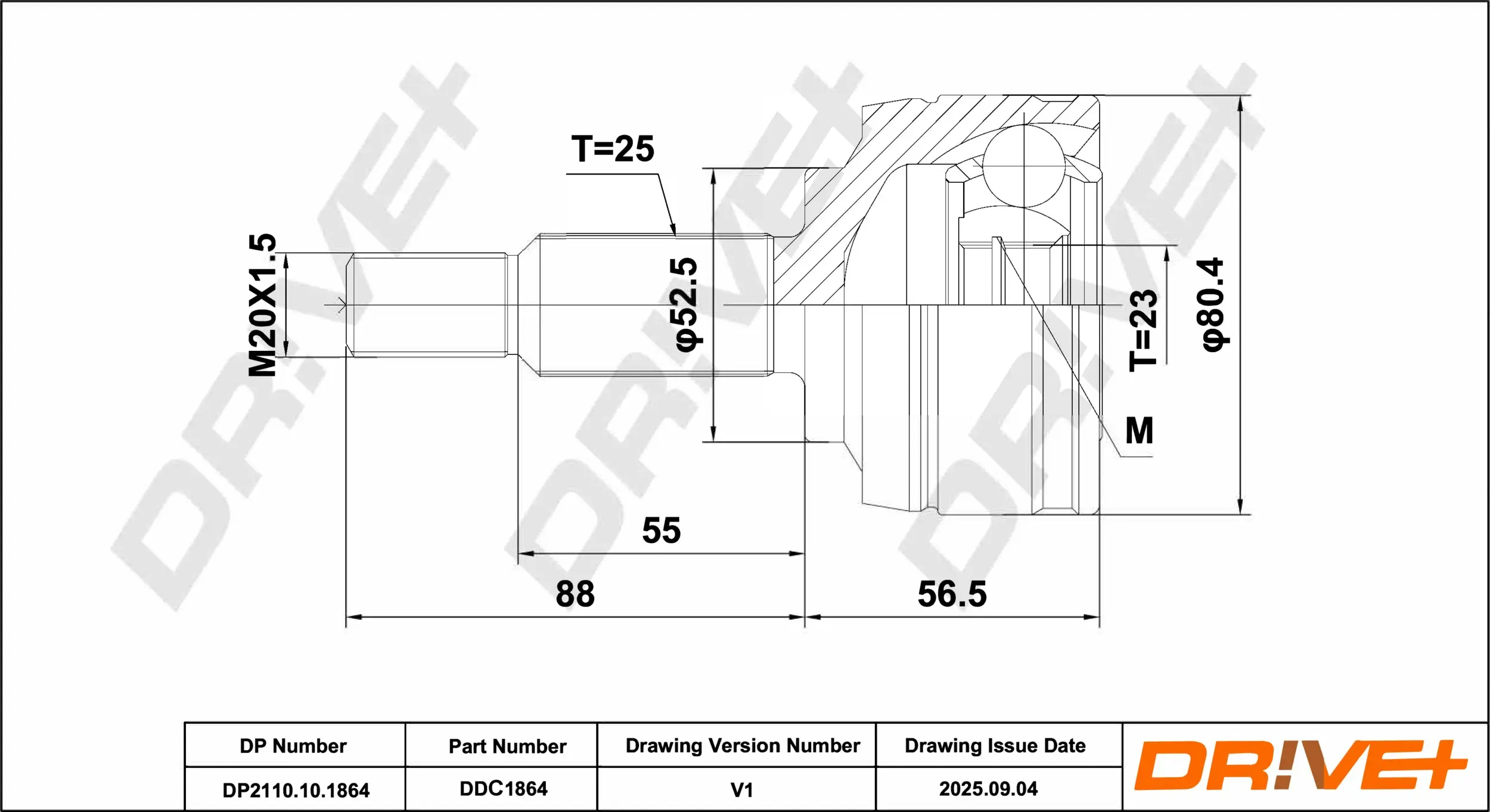 Gelenksatz, Antriebswelle DR!VE+ DP2110.10.1864
