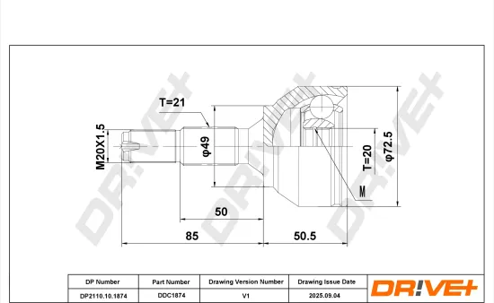 Gelenksatz, Antriebswelle DR!VE+ DP2110.10.1874 Bild Gelenksatz, Antriebswelle DR!VE+ DP2110.10.1874