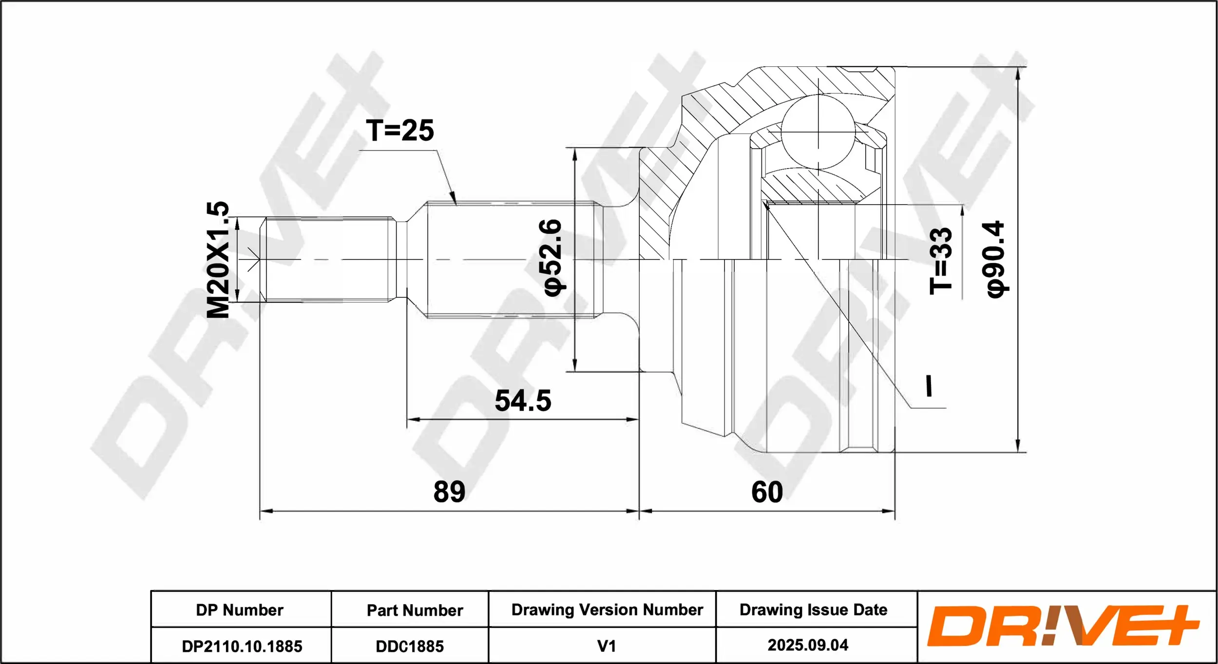 Gelenksatz, Antriebswelle DR!VE+ DP2110.10.1885