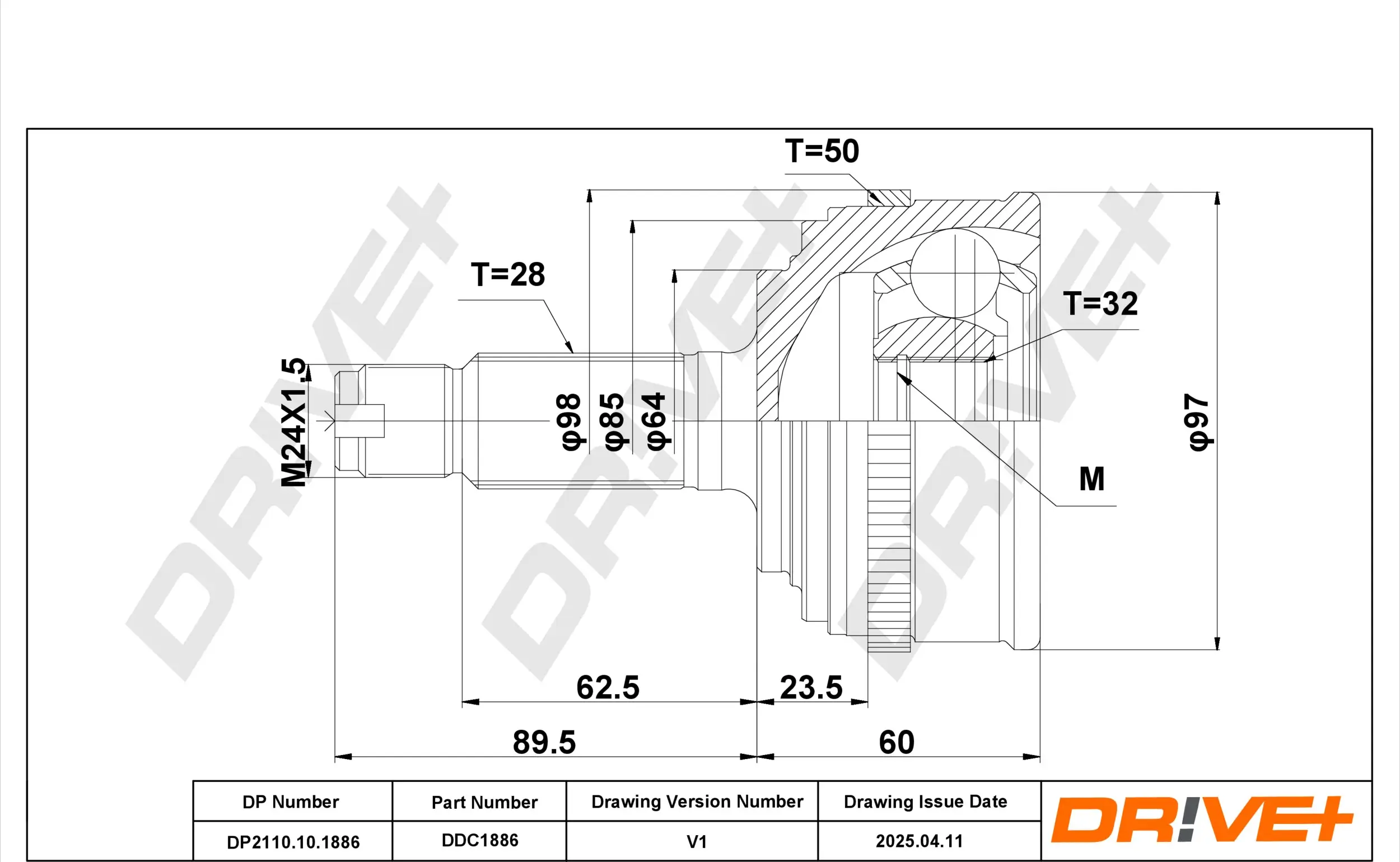 Gelenksatz, Antriebswelle DR!VE+ DP2110.10.1886
