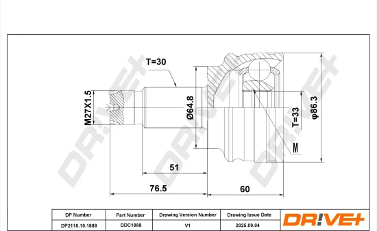 Gelenksatz, Antriebswelle DR!VE+ DP2110.10.1888 Bild Gelenksatz, Antriebswelle DR!VE+ DP2110.10.1888