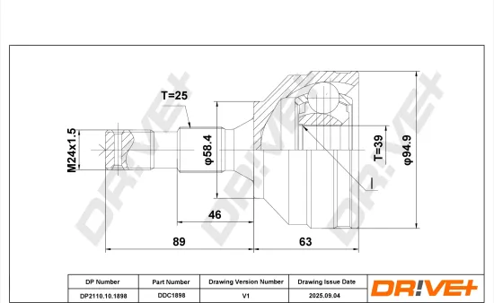 Gelenksatz, Antriebswelle DR!VE+ DP2110.10.1898 Bild Gelenksatz, Antriebswelle DR!VE+ DP2110.10.1898