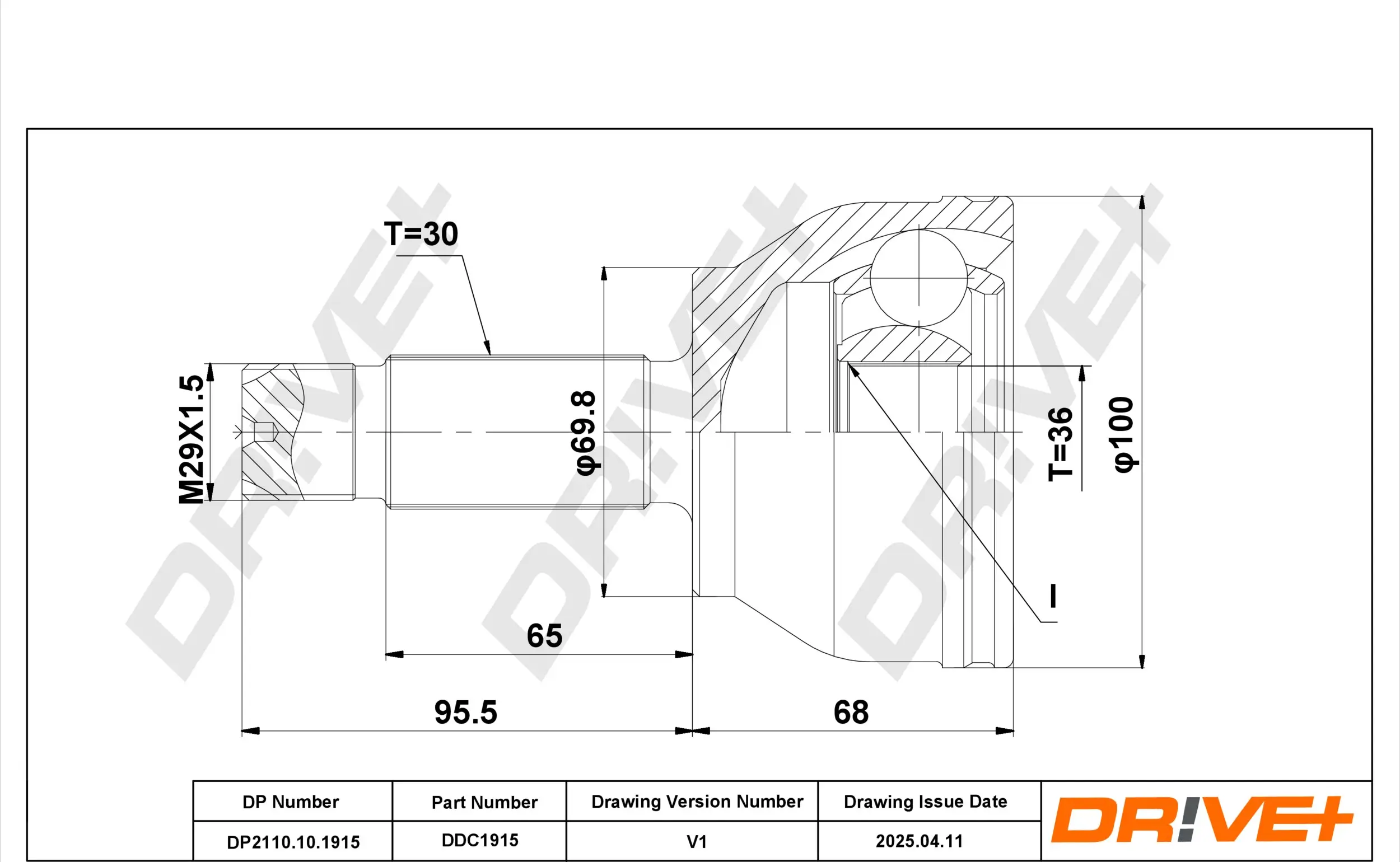 Gelenksatz, Antriebswelle DR!VE+ DP2110.10.1915