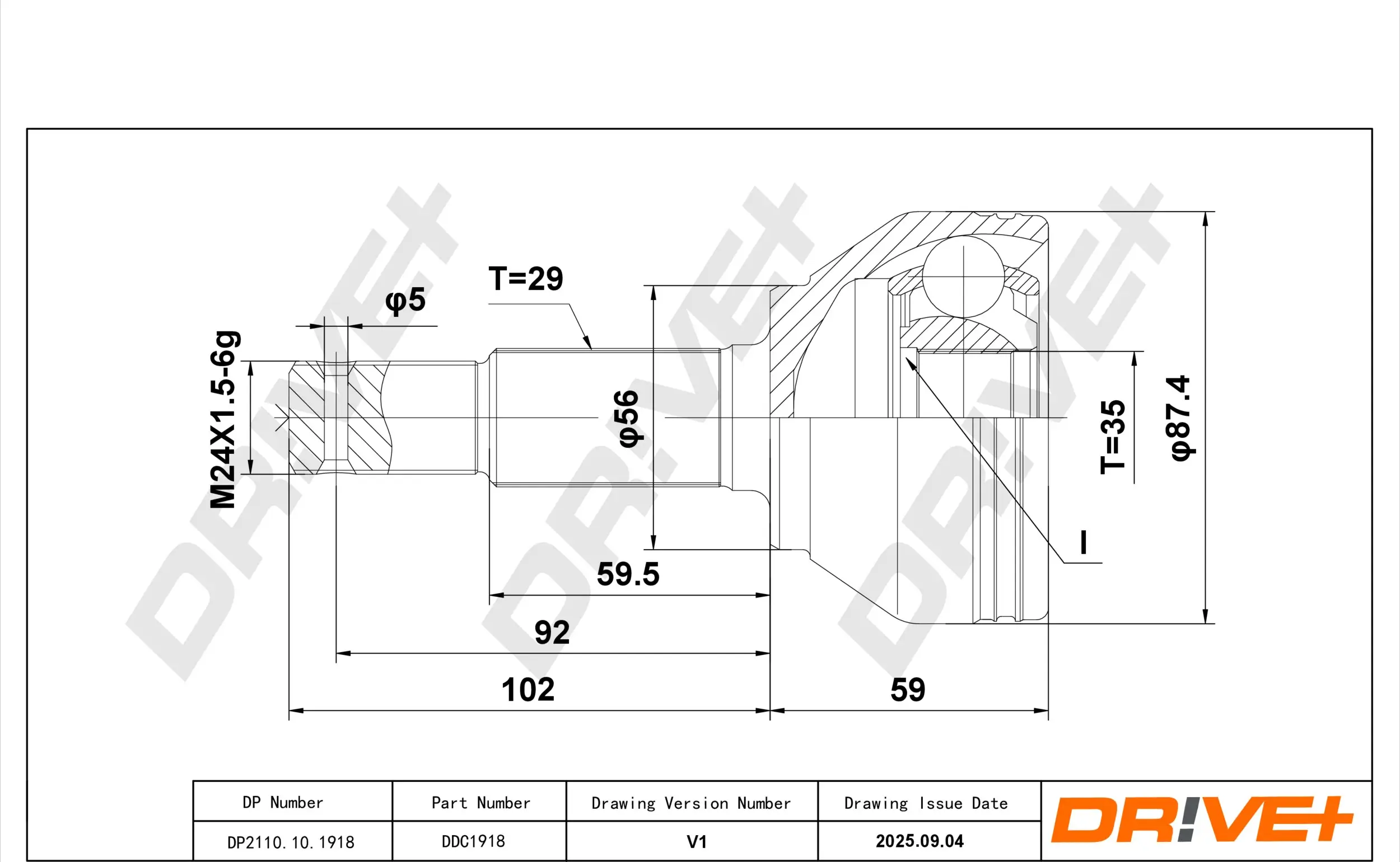 Gelenksatz, Antriebswelle DR!VE+ DP2110.10.1918