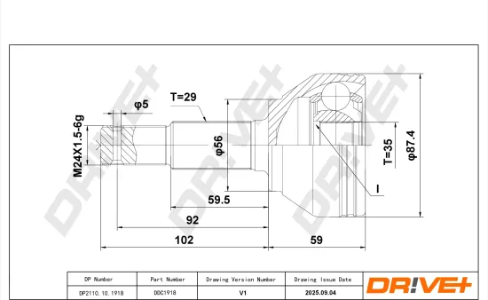 Gelenksatz, Antriebswelle DR!VE+ DP2110.10.1918 Bild Gelenksatz, Antriebswelle DR!VE+ DP2110.10.1918