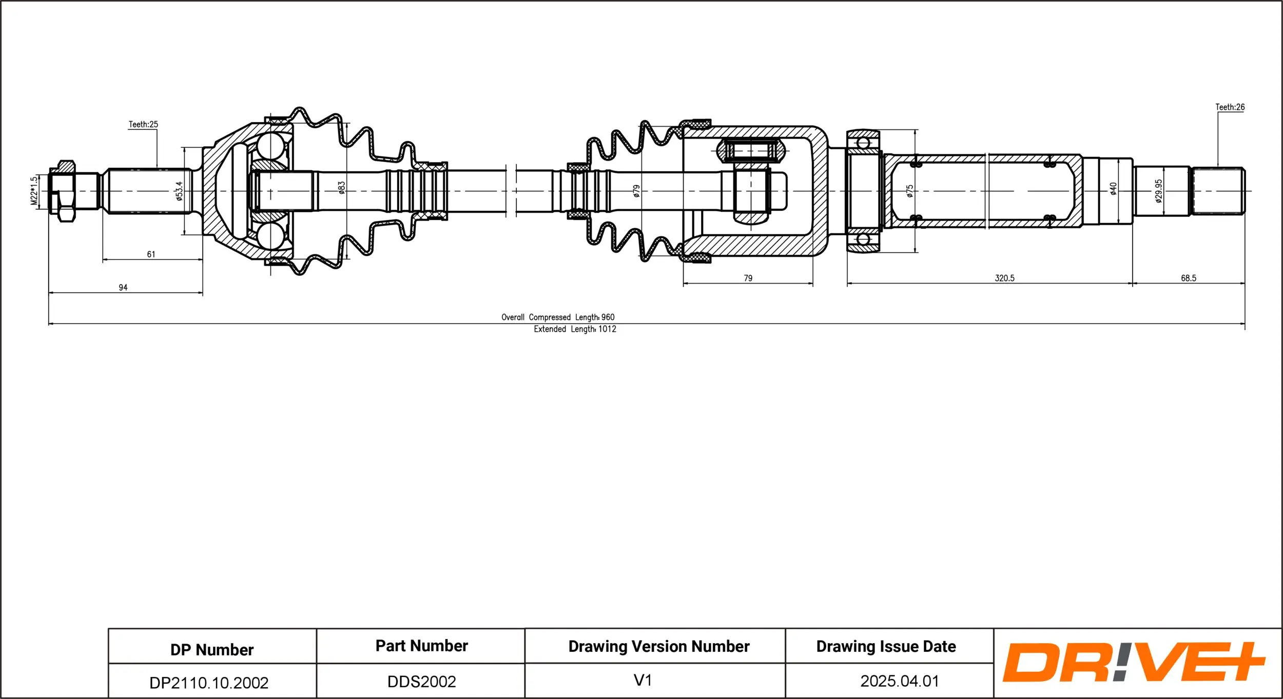 Antriebswelle Vorderachse rechts Dr!ve+ DP2110.10.2002