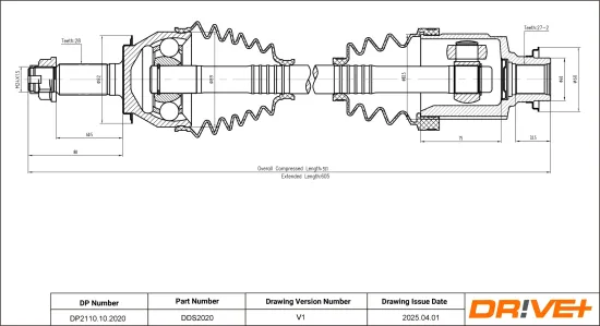 Antriebswelle Vorderachse rechts Dr!ve+ DP2110.10.2020 Bild Antriebswelle Vorderachse rechts Dr!ve+ DP2110.10.2020