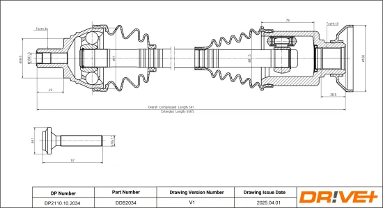 Antriebswelle Vorderachse rechts Dr!ve+ DP2110.10.2034 Bild Antriebswelle Vorderachse rechts Dr!ve+ DP2110.10.2034