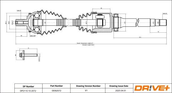 Antriebswelle Vorderachse rechts Dr!ve+ DP2110.10.2072 Bild Antriebswelle Vorderachse rechts Dr!ve+ DP2110.10.2072