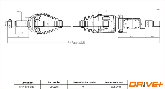 Antriebswelle Vorderachse rechts Dr!ve+ DP2110.10.2086 Bild Antriebswelle Vorderachse rechts Dr!ve+ DP2110.10.2086