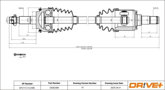 Antriebswelle Vorderachse links Vorderachse rechts Dr!ve+ DP2110.10.2088 Bild Antriebswelle Vorderachse links Vorderachse rechts Dr!ve+ DP2110.10.2088