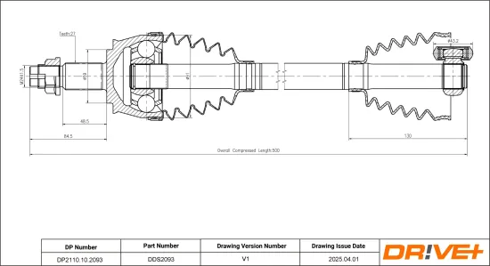 Antriebswelle Vorderachse links Vorderachse rechts Dr!ve+ DP2110.10.2093 Bild Antriebswelle Vorderachse links Vorderachse rechts Dr!ve+ DP2110.10.2093