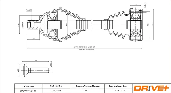 Antriebswelle Vorderachse rechts Dr!ve+ DP2110.10.2134 Bild Antriebswelle Vorderachse rechts Dr!ve+ DP2110.10.2134