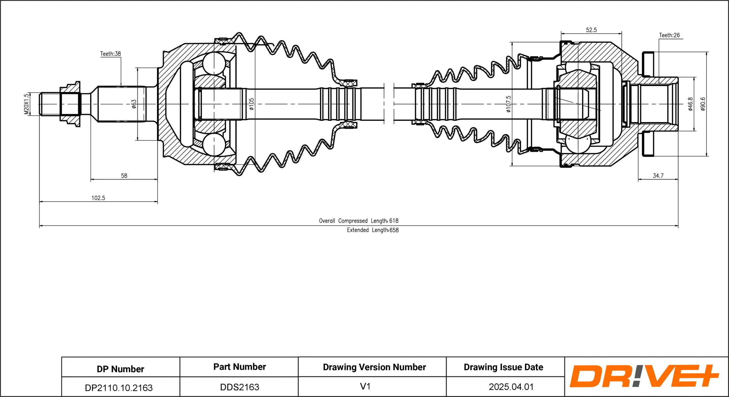 Antriebswelle Dr!ve+ DP2110.10.2163