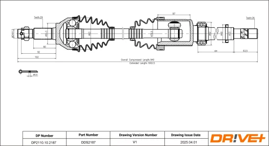 Antriebswelle Vorderachse rechts Dr!ve+ DP2110.10.2187 Bild Antriebswelle Vorderachse rechts Dr!ve+ DP2110.10.2187