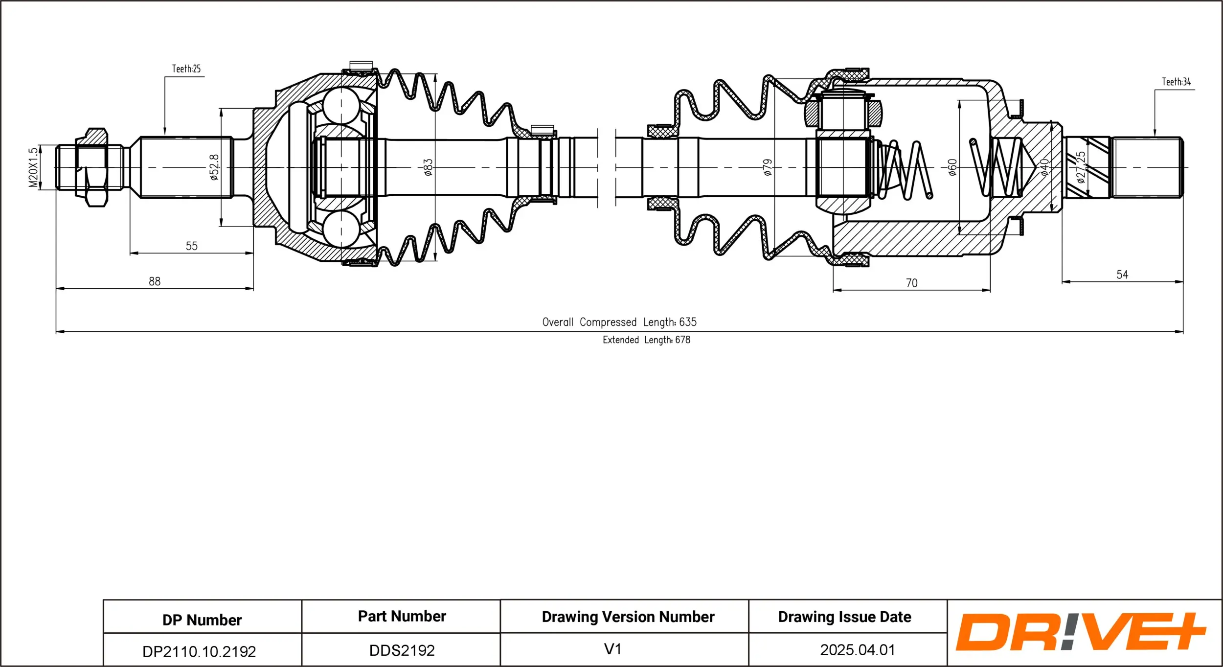 Antriebswelle Vorderachse links Dr!ve+ DP2110.10.2192