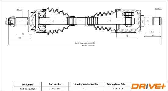 Antriebswelle Vorderachse links Dr!ve+ DP2110.10.2199 Bild Antriebswelle Vorderachse links Dr!ve+ DP2110.10.2199