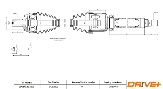 Antriebswelle Vorderachse rechts Dr!ve+ DP2110.10.2205 Bild Antriebswelle Vorderachse rechts Dr!ve+ DP2110.10.2205