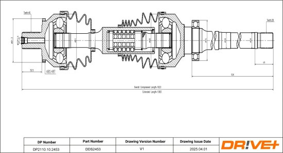 Antriebswelle Vorderachse rechts Dr!ve+ DP2110.10.2453 Bild Antriebswelle Vorderachse rechts Dr!ve+ DP2110.10.2453
