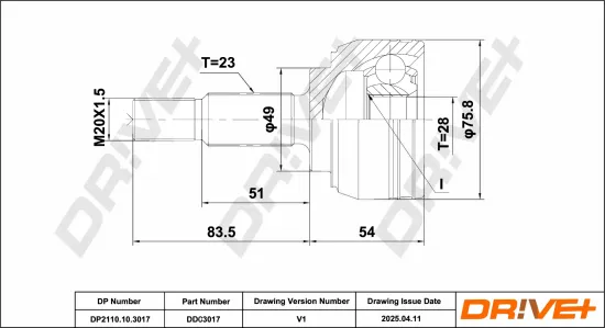 Gelenksatz, Antriebswelle DR!VE+ DP2110.10.3017 Bild Gelenksatz, Antriebswelle DR!VE+ DP2110.10.3017