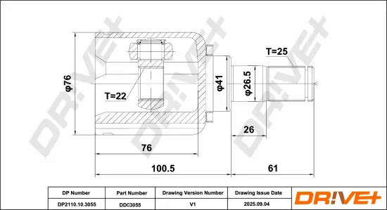 Gelenksatz, Antriebswelle DR!VE+ DP2110.10.3055 Bild Gelenksatz, Antriebswelle DR!VE+ DP2110.10.3055