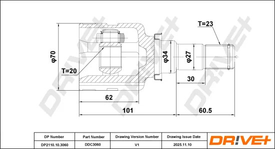 Gelenksatz, Antriebswelle DR!VE+ DP2110.10.3060 Bild Gelenksatz, Antriebswelle DR!VE+ DP2110.10.3060