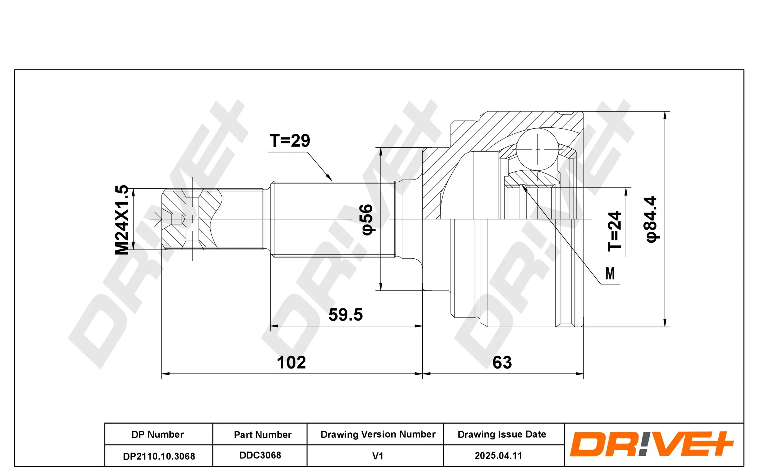 Gelenksatz, Antriebswelle DR!VE+ DP2110.10.3068