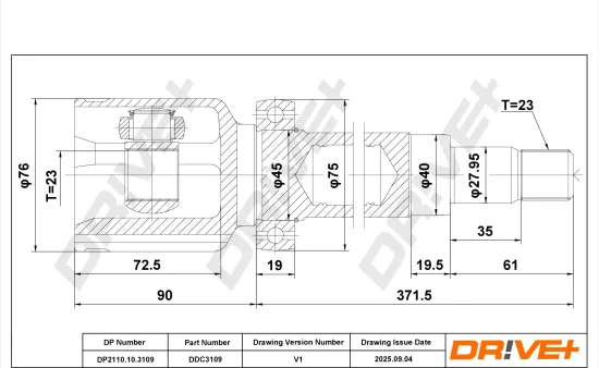 Gelenksatz, Antriebswelle DR!VE+ DP2110.10.3109 Bild Gelenksatz, Antriebswelle DR!VE+ DP2110.10.3109