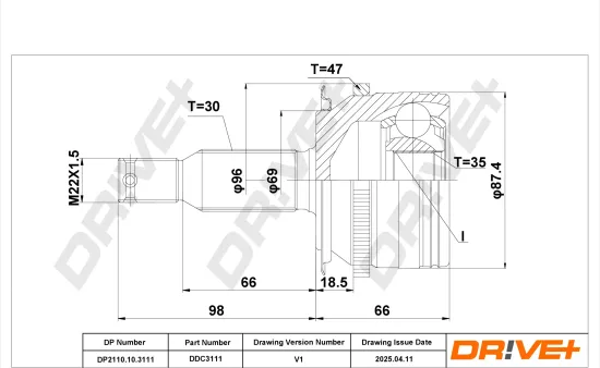 Gelenksatz, Antriebswelle DR!VE+ DP2110.10.3111 Bild Gelenksatz, Antriebswelle DR!VE+ DP2110.10.3111