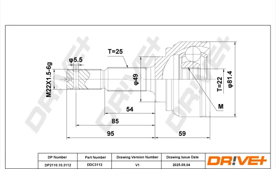 Gelenksatz, Antriebswelle DR!VE+ DP2110.10.3112 Bild Gelenksatz, Antriebswelle DR!VE+ DP2110.10.3112