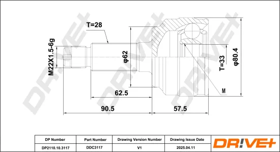Gelenksatz, Antriebswelle radseitig DR!VE+ DP2110.10.3117 Bild Gelenksatz, Antriebswelle radseitig DR!VE+ DP2110.10.3117
