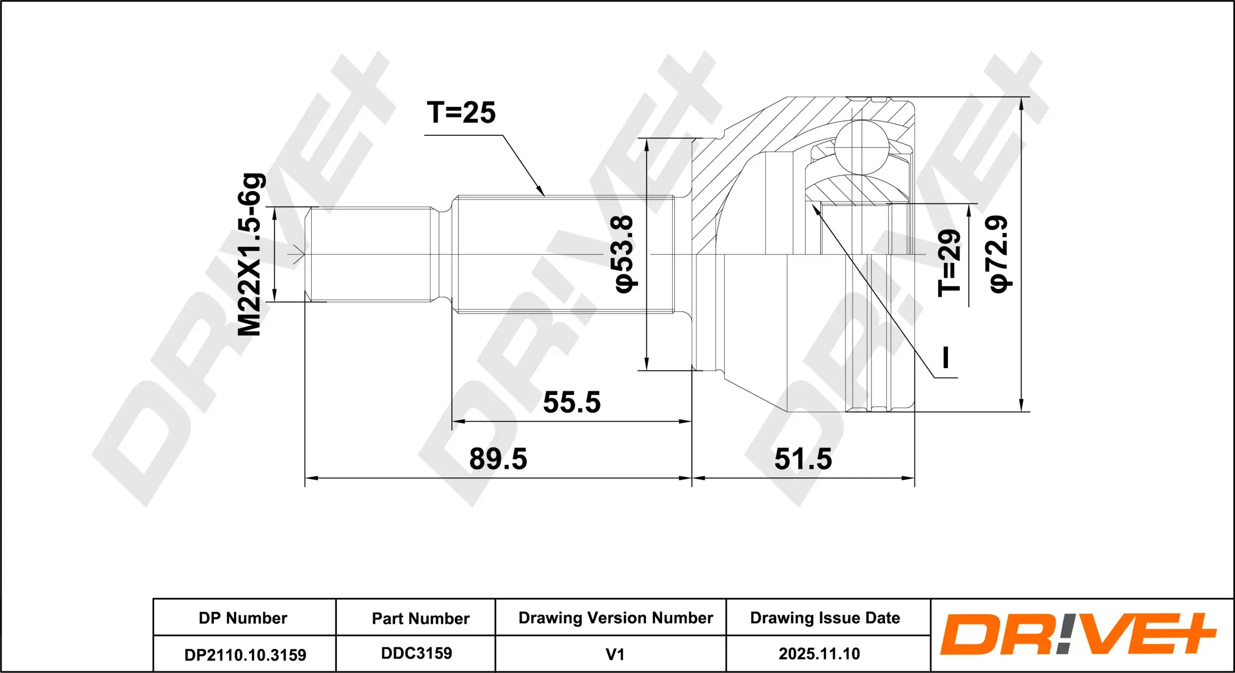 Gelenksatz, Antriebswelle DR!VE+ DP2110.10.3159