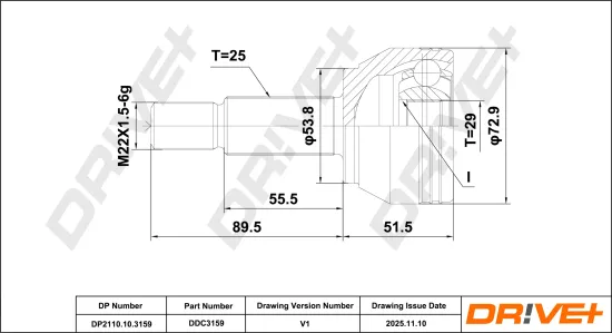 Gelenksatz, Antriebswelle DR!VE+ DP2110.10.3159 Bild Gelenksatz, Antriebswelle DR!VE+ DP2110.10.3159