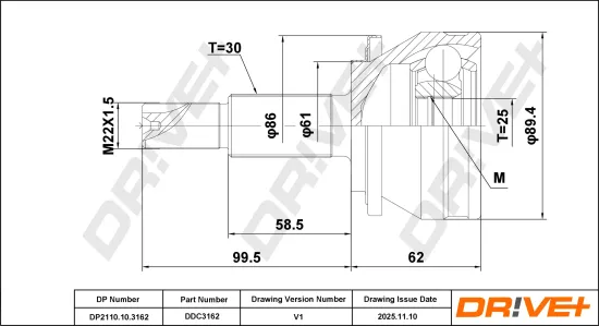 Gelenksatz, Antriebswelle DR!VE+ DP2110.10.3162 Bild Gelenksatz, Antriebswelle DR!VE+ DP2110.10.3162