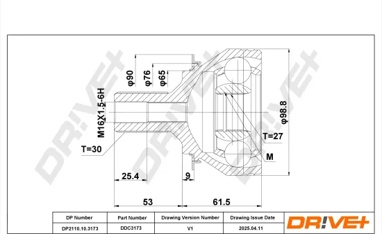 Gelenksatz, Antriebswelle DR!VE+ DP2110.10.3173 Bild Gelenksatz, Antriebswelle DR!VE+ DP2110.10.3173
