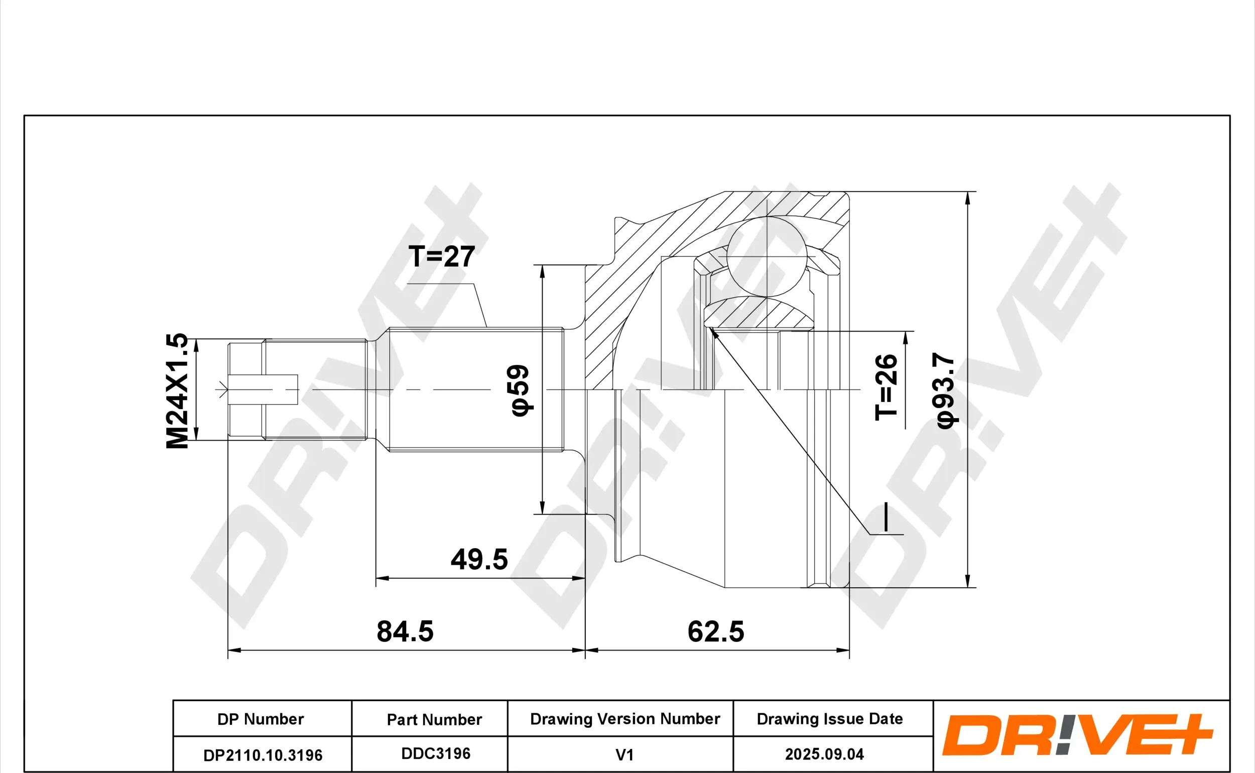 Gelenksatz, Antriebswelle DR!VE+ DP2110.10.3196