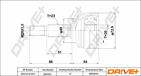 Gelenksatz, Antriebswelle Vorderachse DR!VE+ DP2110.10.3373 Bild Gelenksatz, Antriebswelle Vorderachse DR!VE+ DP2110.10.3373