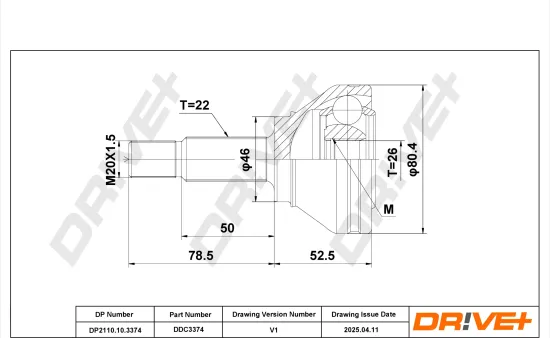 Gelenksatz, Antriebswelle Vorderachse DR!VE+ DP2110.10.3374 Bild Gelenksatz, Antriebswelle Vorderachse DR!VE+ DP2110.10.3374