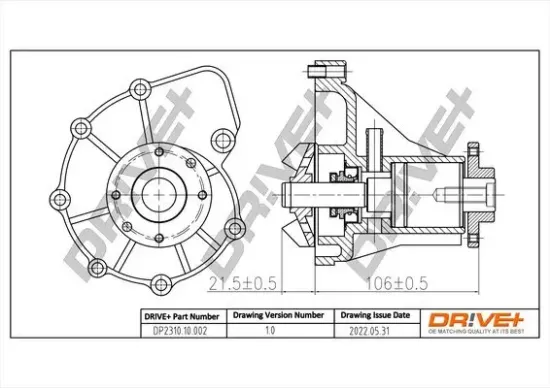 Wasserpumpe, Motorkühlung Dr!ve+ DP2310.10.002 Bild Wasserpumpe, Motorkühlung Dr!ve+ DP2310.10.002