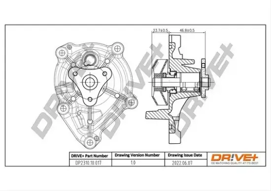 Wasserpumpe, Motorkühlung Dr!ve+ DP2310.10.017 Bild Wasserpumpe, Motorkühlung Dr!ve+ DP2310.10.017