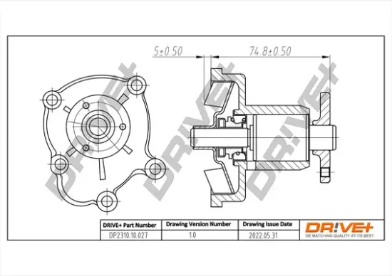 Wasserpumpe, Motorkühlung DR!VE+ DP2310.10.027 Bild Wasserpumpe, Motorkühlung DR!VE+ DP2310.10.027