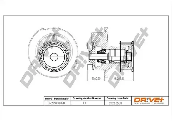 Wasserpumpe, Motorkühlung Dr!ve+ DP2310.10.028 Bild Wasserpumpe, Motorkühlung Dr!ve+ DP2310.10.028