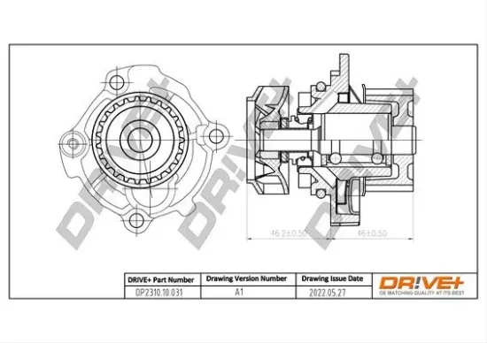 Wasserpumpe, Motorkühlung Dr!ve+ DP2310.10.031 Bild Wasserpumpe, Motorkühlung Dr!ve+ DP2310.10.031