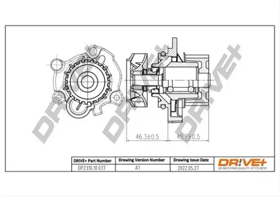 Wasserpumpe, Motorkühlung Dr!ve+ DP2310.10.037 Bild Wasserpumpe, Motorkühlung Dr!ve+ DP2310.10.037