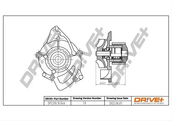 Wasserpumpe, Motorkühlung Dr!ve+ DP2310.10.046 Bild Wasserpumpe, Motorkühlung Dr!ve+ DP2310.10.046