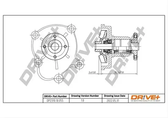 Wasserpumpe, Motorkühlung Dr!ve+ DP2310.10.055 Bild Wasserpumpe, Motorkühlung Dr!ve+ DP2310.10.055