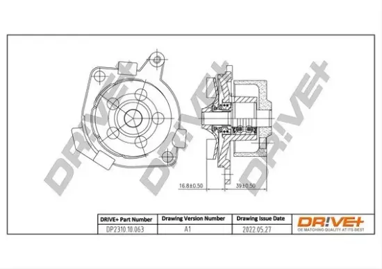 Wasserpumpe, Motorkühlung Dr!ve+ DP2310.10.063 Bild Wasserpumpe, Motorkühlung Dr!ve+ DP2310.10.063