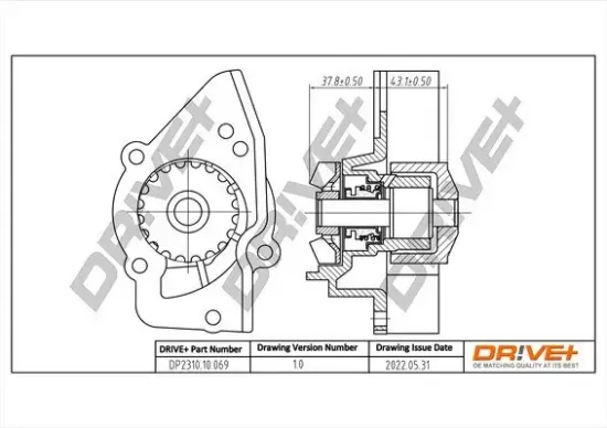Wasserpumpe, Motorkühlung Dr!ve+ DP2310.10.069 Bild Wasserpumpe, Motorkühlung Dr!ve+ DP2310.10.069