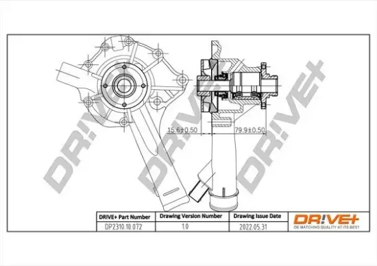 Wasserpumpe, Motorkühlung Dr!ve+ DP2310.10.072 Bild Wasserpumpe, Motorkühlung Dr!ve+ DP2310.10.072